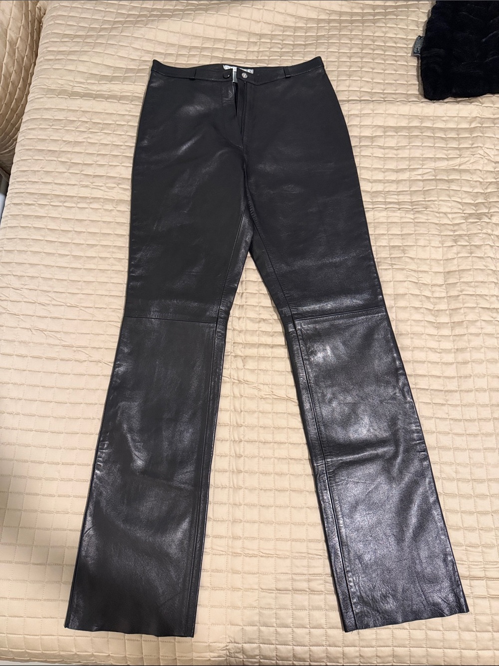 Black AUTHENTIC Leather Women’s Flared Jeans